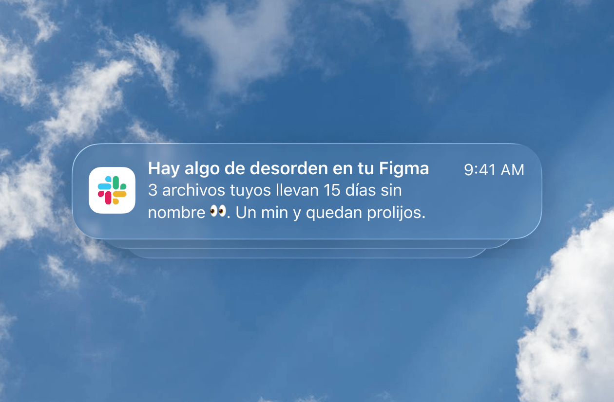 Alerta en Slack: aviso de archivos sin nombre en Figma tras 15 días